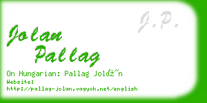 jolan pallag business card